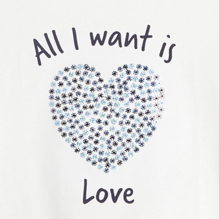 Avis T-shirt à message "All I want is... Love" blanc fille OKAIDI 2