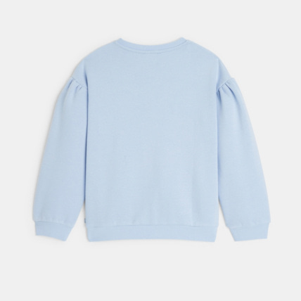 Avis Sweat-shirt en molleton à message "Free as a bird" bleu fille OKAIDI 4