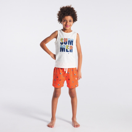 Avis Pyjama d'été en jersey 2 pièces orange garçon OKAIDI 1