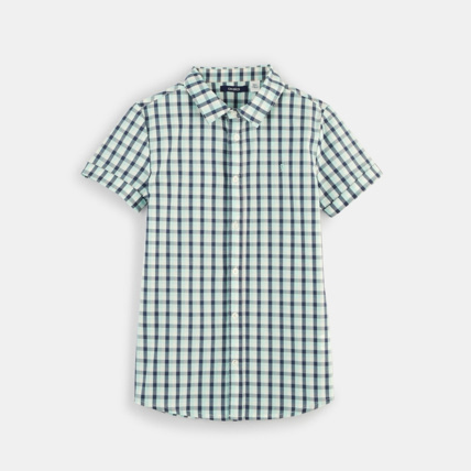 Avis Chemise à carreaux bleue garçon OKAIDI 1