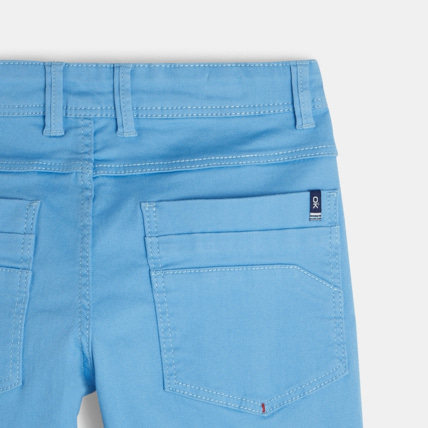 Avis Bermuda slim en toile hyper-stretch bleu garçon OKAIDI 3