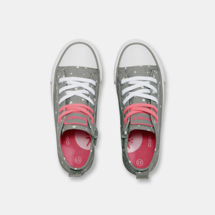 Avis Baskets toile étoiles lacets et zip grises fille OKAIDI 2
