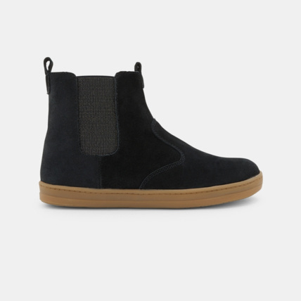 Avis Boots chelsea croûte de cuir paillettes noires fille OKAIDI 1