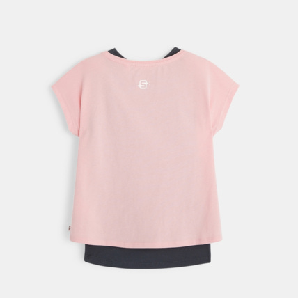 Avis T-shirt sport 2-en-1 à message rose fille OKAIDI 4
