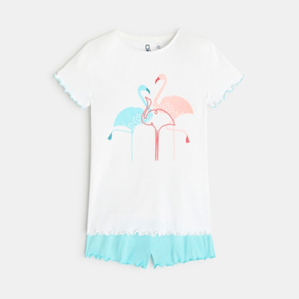 Avis Pyjama-short en jersey 2 pièces blanc fille OKAIDI 1