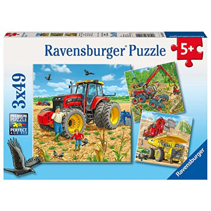 Avis Puzzle - Tracteurs et machines de chantiers - 3x49 pièces RAVENSBURGER 1