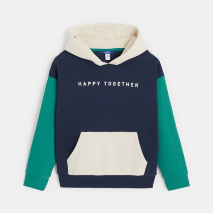 Avis Sweat-shirt à capuche à message bleu garçon OKAIDI 2