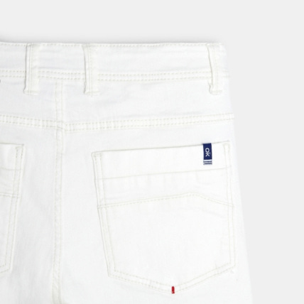Avis Bermuda slim en toile hyper-stretch blanc garçon OKAIDI 5