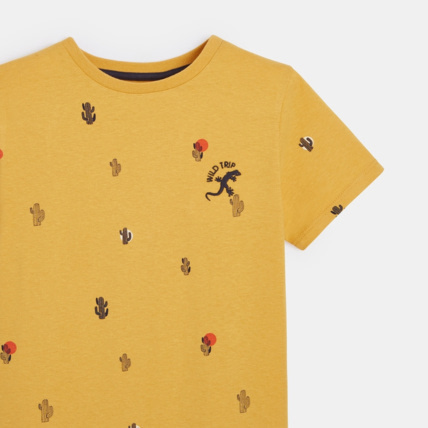 Avis T-shirt manches courtes à petits motifs jaune garçon OKAIDI 4