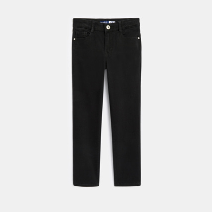 Avis Pantalon toile slim uni noir fille OKAIDI 1