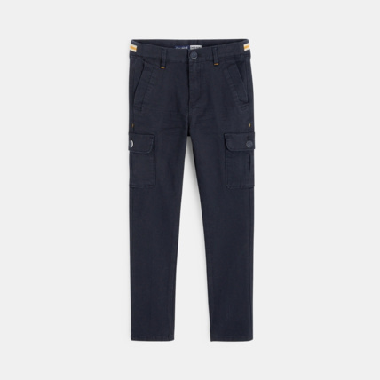 Avis Pantalon cargo coupe slim en toile gris garçon OKAIDI 2