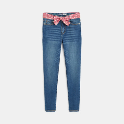 Avis Jean skinny ceinturé bleu fille OKAIDI 1