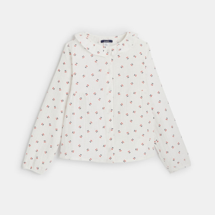 Avis Chemise en gaze de coton motifs cerises rouge fille OKAIDI 2