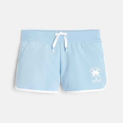 Avis Short uni en jersey bleu fille OKAIDI 1