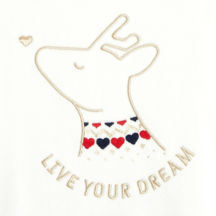 Avis Pyjama 2 pièces à message "Live Your Dream" blanc fille OKAIDI 3