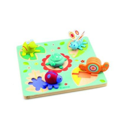 Avis Puzzle encastrement 5 pièces bois : Tortue et ses amis DJECO 1