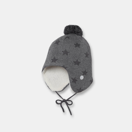 Avis Bonnet doublé polaire étoiles jacquard gris fille OKAIDI 1