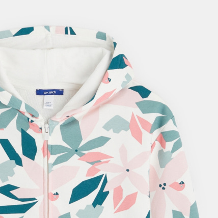 Avis Sweat palmiers zippé à capuche vert fille OKAIDI 2