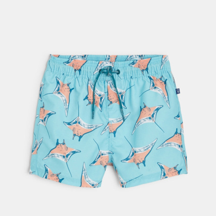Avis Short de bain imprimé "Raie Manta" bleu garçon OKAIDI 2