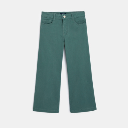 Avis Pantalon taille haute, large et court vert fille OKAIDI 1