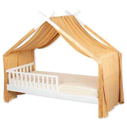 Avis Toile de lit, ciel de lit cabane en double gaze pois dorés Sevira Kids 1