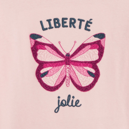 Avis T-shirt manches longues motif papillon rose fille OKAIDI 2