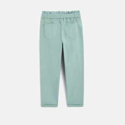 Avis Pantalon taille haute en toile vert fille OKAIDI 3