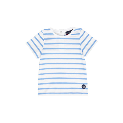 Avis Marinière manches courtes Baby - coton léger - Milk/Bleu Lobelia ARMOR-LUX 1