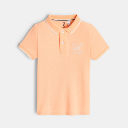 Avis Polo maille piquée manches courtes orange garçon OKAIDI 1