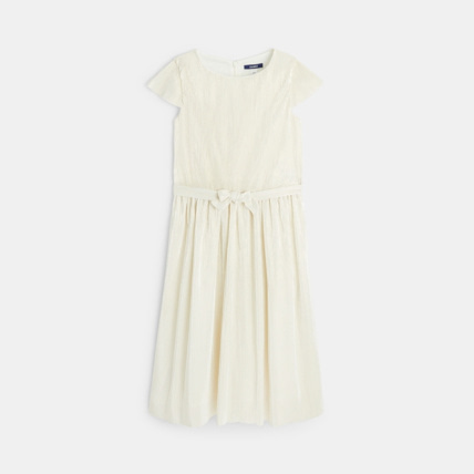 Avis Robe plissée ceinturée beige fille OKAIDI 1