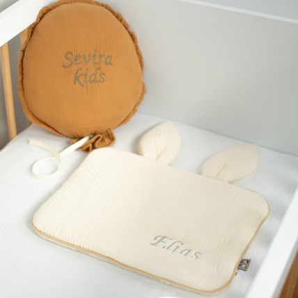 Avis Oreiller plat lapin en gaze de coton, Jeanne Sevira Kids 2