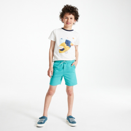 Avis Bermuda en coton bleu garçon OKAIDI 1
