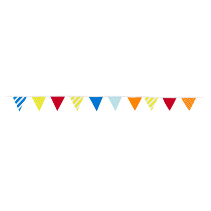 Avis Guirlande d'anniversaire à triangles colorés et motifs fantaisie Prémaman 1