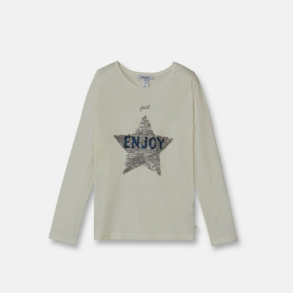Avis T-shirt à sequins magiques blanc fille OKAIDI 2