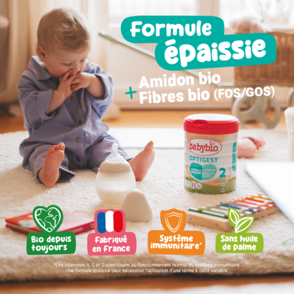 Avis Lait infantile Optigest 2 - Formule épaissie à l'Amidon Babybio 2