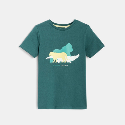 Avis T-shirt à motif animalier bleu garçon OKAIDI 1