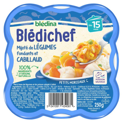 Avis BLEDICHEF Mijoté de légumes fondants et cabillaud Blédina 1