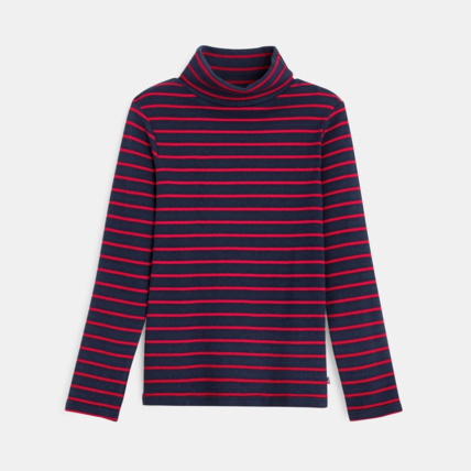 Avis T-shirt col roulé rayé rouge garçon OKAIDI 1