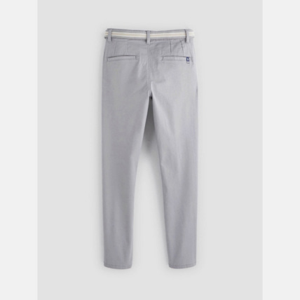 Avis Pantalon ceinturé en toile gris garçon OKAIDI 2