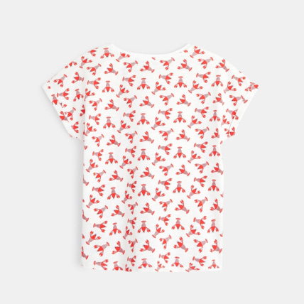 Avis T-shirt imprimé petites écrevisses rouge fille OKAIDI 3