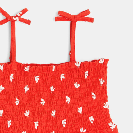 Avis Robe à smocks imprimée rouge fille OKAIDI 3