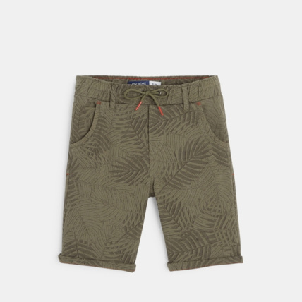 Avis Bermuda slim en molleton imprimé vert garçon OKAIDI 1