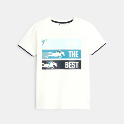 Avis T-shirt "Give the best" blanc garçon OKAIDI 1
