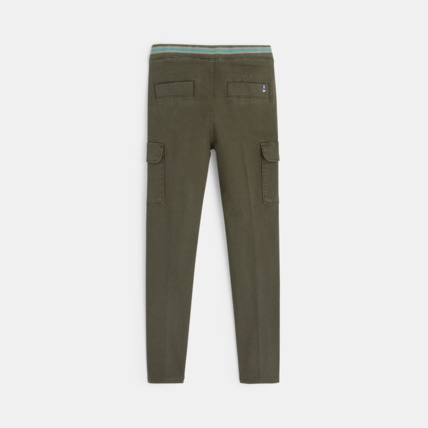 Avis Pantalon cargo coupe slim en toile vert garçon OKAIDI 3
