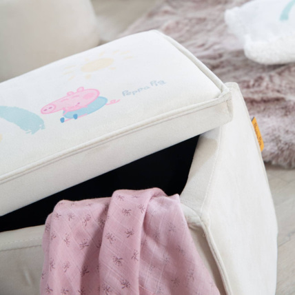Avis Coffre à jouets en bois et velours ROBA 2