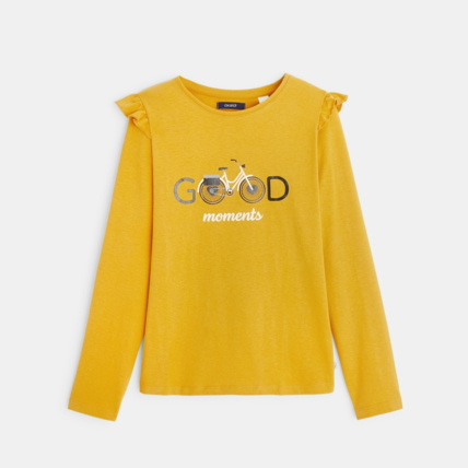 Avis T-shirt à épaules volantées jaune fille OKAIDI 1