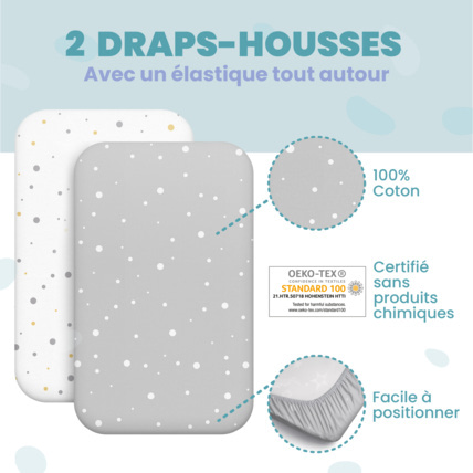 Avis Set de 2 draps housse cododo + protège matelas SWEETY FOX 3