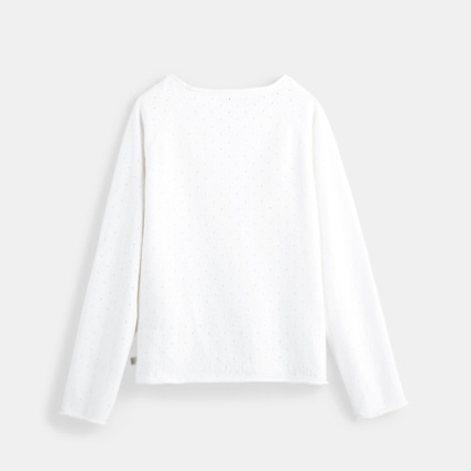 Avis Pull ajouré pointelle blanc fille OKAIDI 2