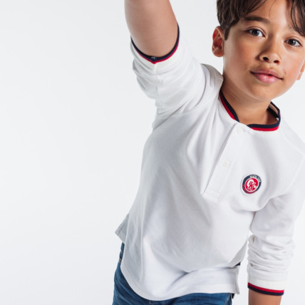 Avis T-shirt manches longues à écusson blanc garçon OKAIDI 1