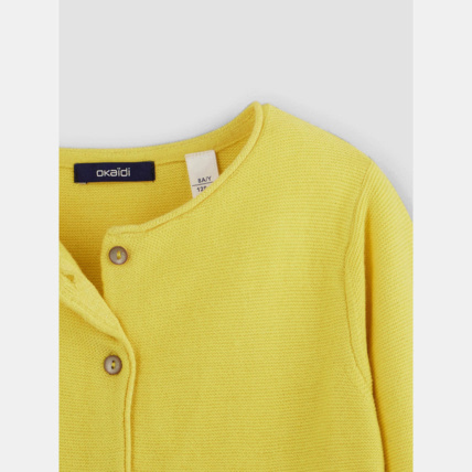 Avis Gilet boutonné jaune fille OKAIDI 3